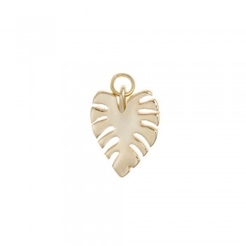 Charm φύλλο SALVATORE PLATA, ασήμι κίτρινο επίχρυσο 925 