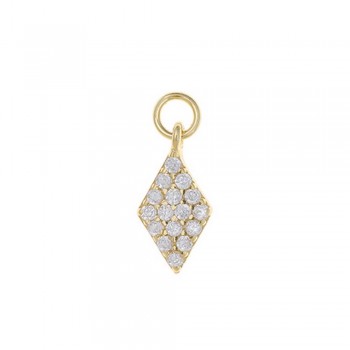 Charm ρόμβος SALVATORE PLATA με λευκά ζιργκόν, ασήμι κίτρινο επίχρυσο 925 