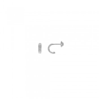 Σκουλαρίκια κρικάκι SALVATORE PLATA με λευκό ζιργκόν, ασήμι 925 