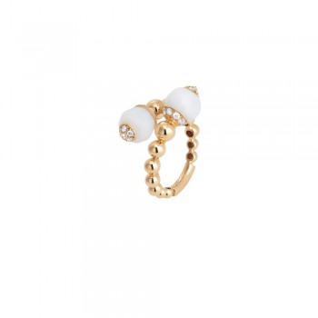 Δαχτυλίδι CASATO gioielli στριφτό με οπάλιο και διαμάντια,συλλογή Boutique portofino,ροζ χρυσός Κ18