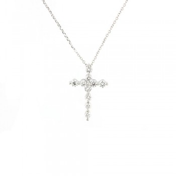 Σταυρός διαμαντένιος, λευκός χρυσός Κ18