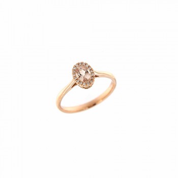 Δαχτυλίδι ροζέτα με oval  morganite και λευκά διαμάντια, ροζ χρυσός Κ18