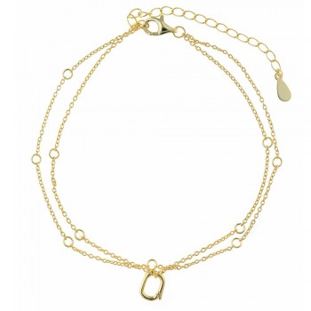 Βραχιόλι ποδιού SALVATORE PLATA, ασήμι κίτρινο επίχρυσο 925 