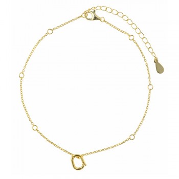 Βραχιόλι ποδιού SALVATORE PLATA, ασήμι κίτρινο επίχρυσο 925 