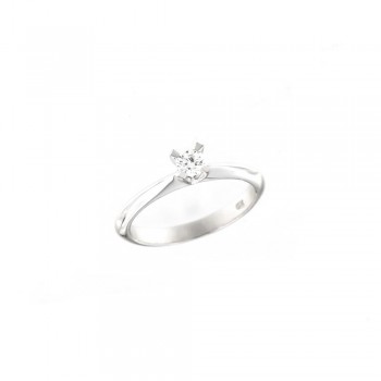 Δαχτυλίδι μονόπετρο με διαμάντι, λευκός χρυσός Κ18