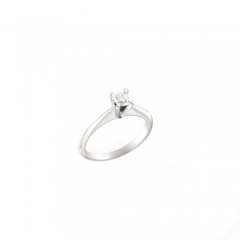 Δαχτυλίδι μονόπετρο με διαμάντι, λευκός χρυσός Κ18