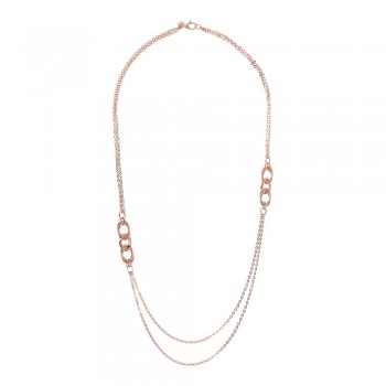 Κολιέ Bronzallure αλυσίδα, ροζ επιχρυσωμένο