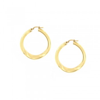 Σκουλαρίκια κρίκοι, κίτρινος χρυσός Κ14