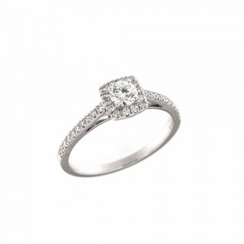 Δαχτυλίδι με διαμάντια, λευκός χρυσός Κ18