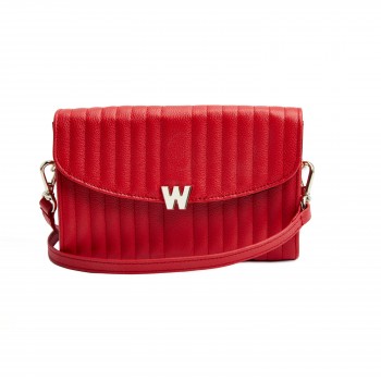 Mimi Crossbody Bag WOLF  w/ Wristlet & Lanyard red