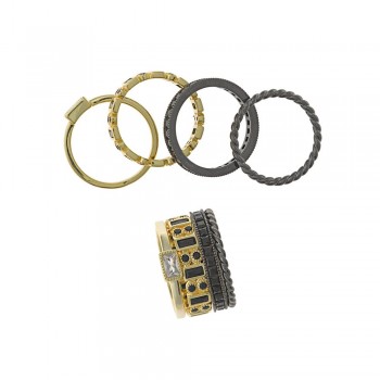 Δαχτυλίδι SALVATORE PLATA σετ με έγχρωμα  κρύσταλλα  ,ασήμι 925 