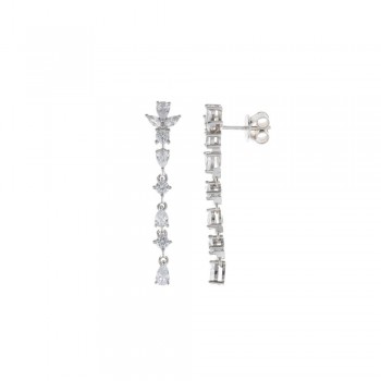 Σκουλαρίκια SALVATORE PLATA με ζιργκόν, ασήμι 925 