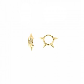 Σκουλαρίκια κρίκος SALVATORE PLATA, ασήμι κίτρινο επίχρυσο 925 