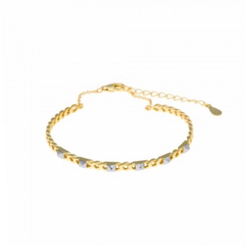 Βραχιόλι SALVATORE PLATA σταθερό, ασήμι κίτρινο επίχρυσο 925 