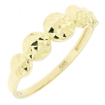 Δαχτυλίδι με τεχνοτροπία διαμαντέ, κίτρινος χρυσός Κ14