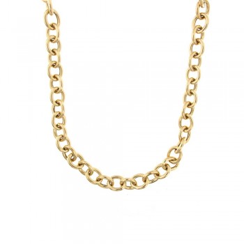 Κολιέ με γυαλιστερούς κρίκους, κίτρινος χρυσός Κ14