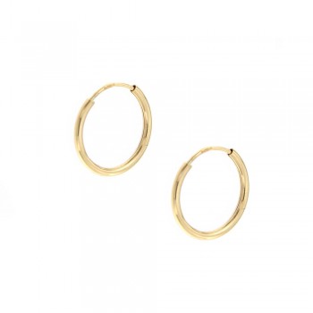 Σκουλαρίκια κρίκος, κίτρινος χρυσός Κ14