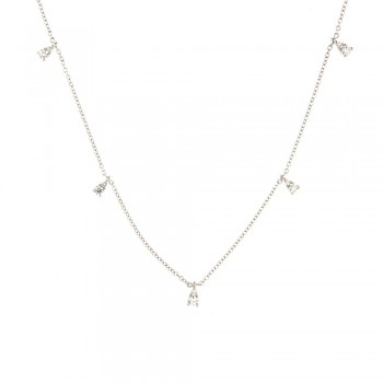 Κολιέ με διαμάντια, λευκόχρυσος Κ18