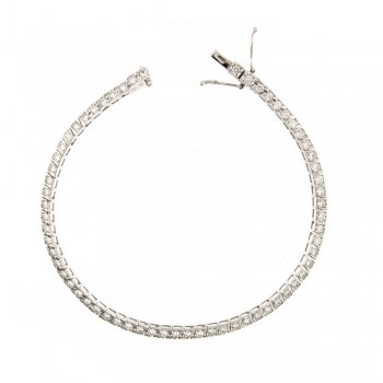 Βραχιόλι ριβιέρα με διαμάντια, λευκόχρυσος Κ18