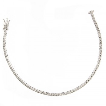 Βραχιόλι ριβιέρα με διαμάντια, λευκόχρυσος Κ18