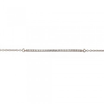 Βραχιόλι μπάρα με διαμάντια, λευκόχρυσος Κ18