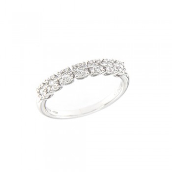 Δαχτυλίδι σειρέ invisible με διαμάντια, λευκόχρυσος Κ18