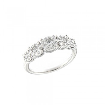 Δαχτυλίδι σειρέ invisible με διαμάντια, λευκόχρυσος Κ18