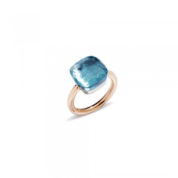 Δαχτυλίδι Pomellato Nudo Maxi με Sky blue topaz, ροζ και λευκό χρυσό Κ18 Δαχτυλίδι Pomellato Nudo Maxi με Sky blue topaz, ροζ και λευκό χρυσό Κ18