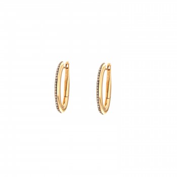 Σκουλαρίκια NANIS, Libera, λευκά διαμάντια, ροζ χρυσός Κ18