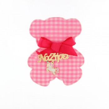 Παραμάνα 'Να ζήσει' με μονόκερο ροζ, ασήμι είχρυσο 925 