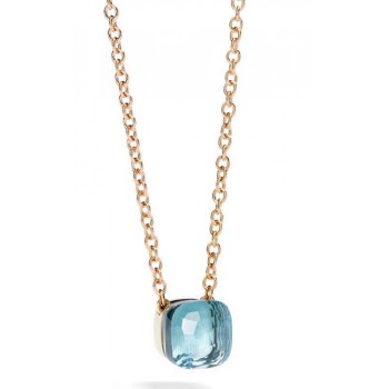 Κολιέ Pomellato Nudo Classic με Sky Blue Topaz, ροζ και λευκός χρυσός Κ18 Κολιέ Pomellato Nudo Classic με Sky Blue Topaz, ροζ και λευκός χρυσός Κ18