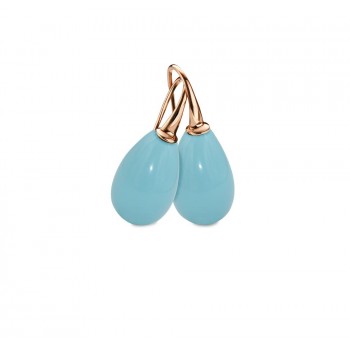 Σκουλαρίκια με ημιπολύτιμες πέτρες, κίτρινος χρυσό Κ18