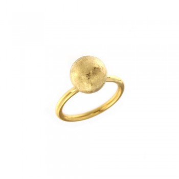 Δαχτυλίδι  με ματ μπάλα, κίτρινος χρυσός 