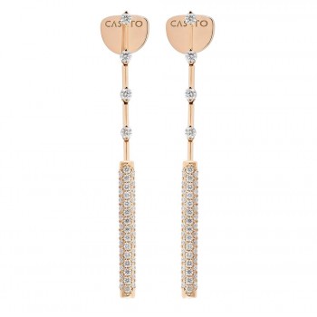 Σκουλαρίκια CASATO gioielli, συλλογή Maureen,  με διαμάντια, ροζ χρυσός Κ18