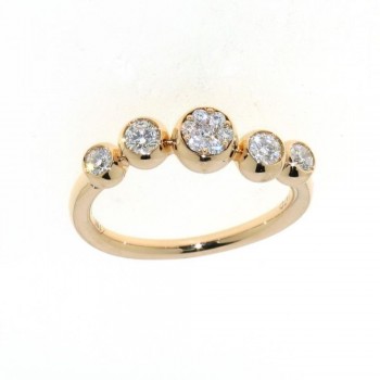 Δαχτυλίδι CASATO gioielli, συλλογή Boutiqu, με διαμάντια, ροζ χρυσός Κ18