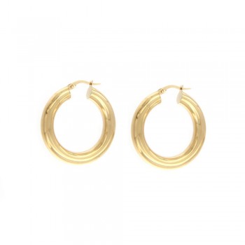 Σκουλαρίκια κρίκος ,κίτρινος χρυσός Κ14