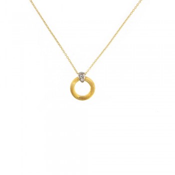 Κολιέ με λευκά διαμάντια, κίτρινος-λευκός  χρυσός Κ18