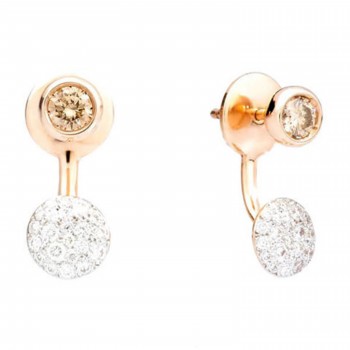 Σκουλαρίκι Pomellato Sabbia με διαμάντια, ροζ-λευκός χρυσός Κ18