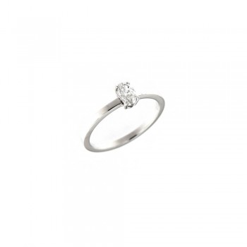 Δαχτυλίδι με διαμάντι oval cut, λευκός χρυσός Κ18