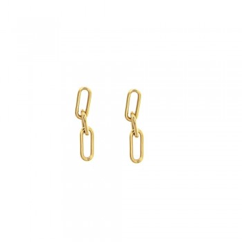 Σκουλαρίκια αλυσίδα, κίτρινος χρυσός Κ14