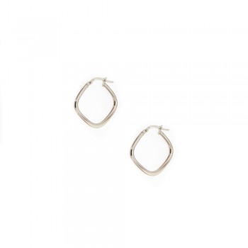 Σκουλαρίκια κρίκοι, λευκός χρυσός Κ14