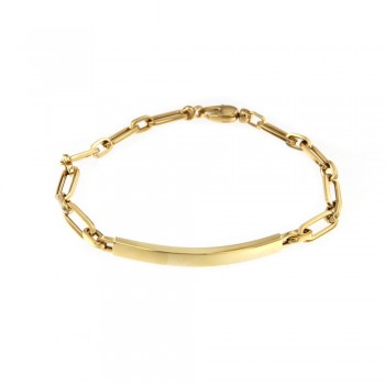 Βραχιόλι ταυτότητα, κίτρινος χρυσός Κ14