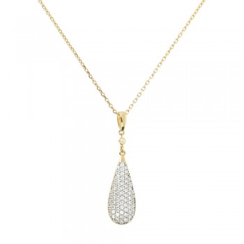 Κολιέ Bronzallure σταγόνα με λευκά ζιργκόν, κίτρινο επιχρυσωμένο