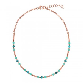 Κολιέ Bronzallure με ημιπολύτιμες πέτρες, ροζ επίχρυσο