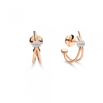 Σκουλαρίκια Pomellato Together με λευκά διαμάντια, ροζ  χρυσός Κ18