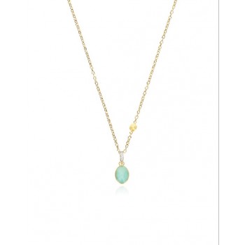 Μενταγιόν NANIS, Dancing in the rain με Giadeit και διαμάντια, κίτρινος χρυσός Κ18