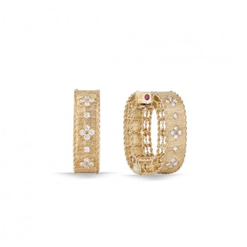 Σκουλαρίκια Roberto Coin με διαμάντια και ρουμπίνι, κίτρινος χρυσός Κ18