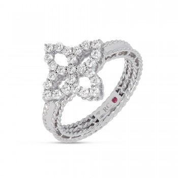 Δαχτυλίδι Roberto Coin με διαμάντια και ρουμπίνι, λευκός χρυσός Κ18