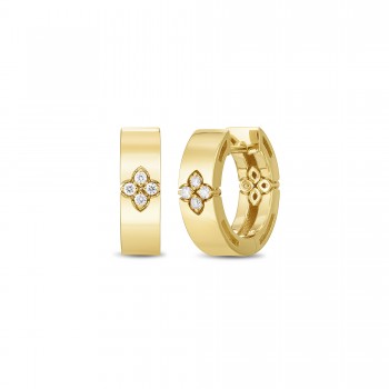 Σκουλαρίκια Roberto Coin με διαμάντια και ρουμπίνι, κίτρινος χρυσός Κ18