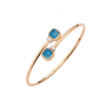 Βραχιόλι Pomellato Nudo με London Blue Topaz και λευκά διαμάντια, ροζ χρυσός Κ18